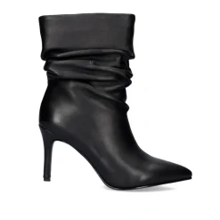 Mulher Exe Shoes Botinhas*Couro De Diana Drapeado-110 Preto