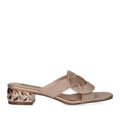 Mulher Exe Shoes Sandálias*Sandalia De Salto Baixo Katy-232 Champanhe
