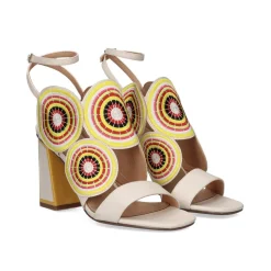 Mulher Exe Shoes Sandálias De Salto*Sandálias De Salto Alto Com Detalhes Circulares Lucia-833 Ice